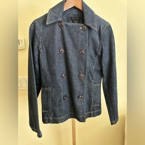The Limited Dark Blue Double-Breasted Jean Peacoat Women’s Sz S Great Condition